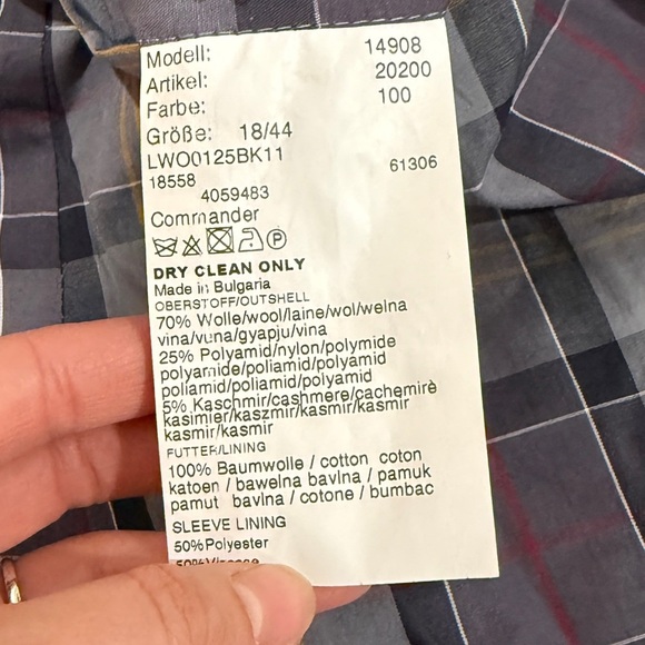 Barbour Womens Commander Wool Cashmere Coat Sz 14 Black Classic Staple Preppy - Picture 11 of 15